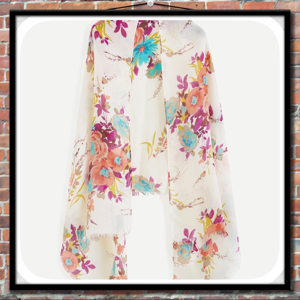 Delicate Wispy Floral Scarf